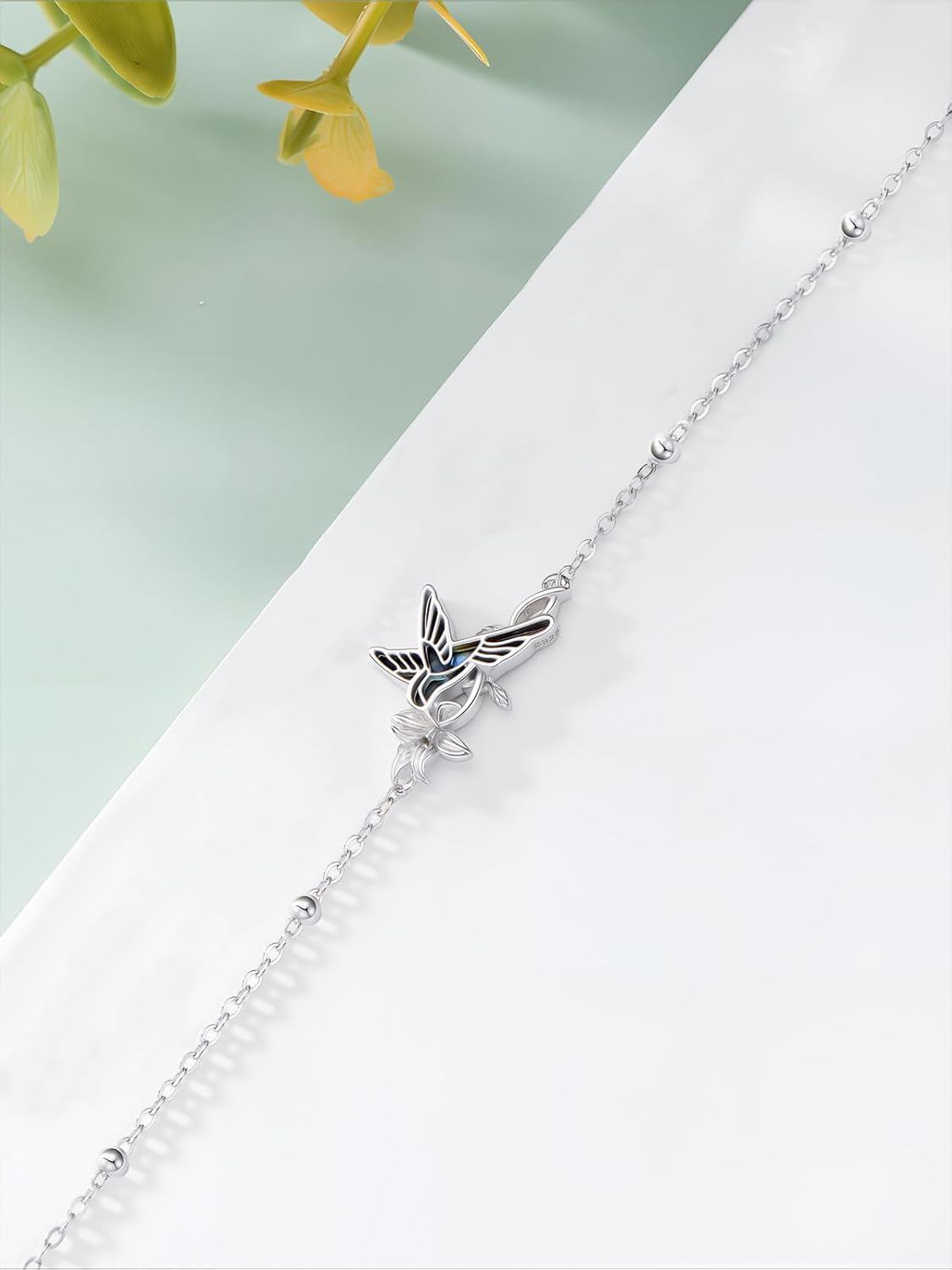 925 Sterling Silver Hummingbird Adjustable Link Chain Bracelet s for Women/Daughter/Girlfriend
