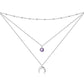 925 Sterling Silver Gold Plated Moonstone Crescent Moon Choker Necklace for Women