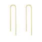 Gold 925 Sterling Silver Threader Chain Dangle Earrings with Long Bar Pendant for Women 925 Gold Plated Minimalist  Idea