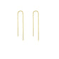 Gold 925 Sterling Silver Threader Chain Dangle Earrings with Long Bar Pendant for Women 925 Gold Plated Minimalist  Idea