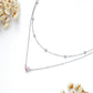 925 Sterling Silver & 12-Month Birthstone Layered Necklace for Women - 13.5+15+2 Extension Chain - Freedom & Happiness Symbol - Elegant Multi-Layer Design for Everyday & Special Occasions (60 chars)