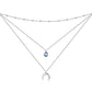 925 Sterling Silver Gold Plated Moonstone Crescent Moon Choker Necklace for Women