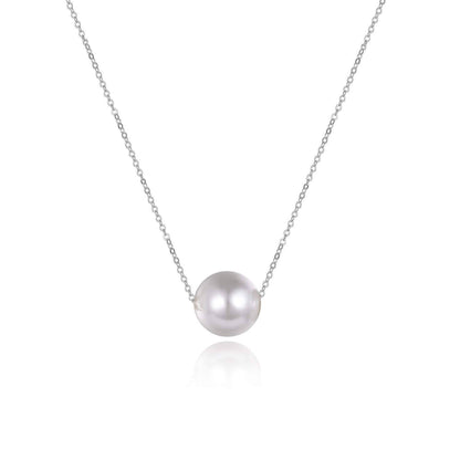 925 Sterling Silver Single Pearl Choker Necklace for Women 7-8mm Freshwater Cultured Pearls Wedding Bridesmaids Anniversary 14 16 18 inch