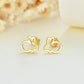 14K Gold Bunny Stud Earrings - Small Rabbit Earings for Women and Girls