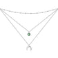 925 Sterling Silver Gold Plated Moonstone Crescent Moon Choker Necklace for Women