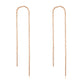 Gold 925 Sterling Silver Threader Chain Dangle Earrings with Long Bar Pendant for Women 925 Gold Plated Minimalist  Idea