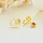 14K Gold Bunny Stud Earrings - Small Rabbit Earings for Women and Girls
