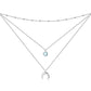 925 Sterling Silver Gold Plated Moonstone Crescent Moon Choker Necklace for Women