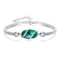 925 Sterling Silver Green Malachite Stone Bangle Bracelet for Women Gifts