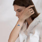 925 Sterling Silver Blue Crystal Butterfly Bangle Bracelet for Women