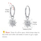 925 Sterling Silver Sun Dangle Earrings Hypoallergenic Hoop Earrings for Women Jewelry Lovers