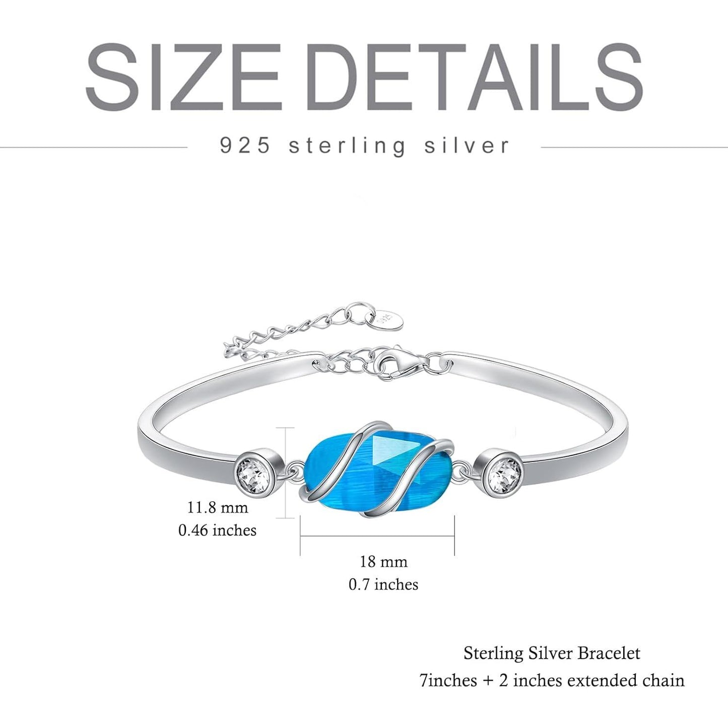 925 Sterling Silver Green Malachite Stone Bangle Bracelet for Women Gifts