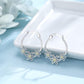 925 Sterling Silver Daisy Flower Yellow Crystal Studs Hoop Earrings for Women Girls  3cm Diameter