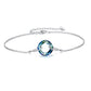 925 Sterling Silver Blue Crystal Circle Chain Bracelet for Women s