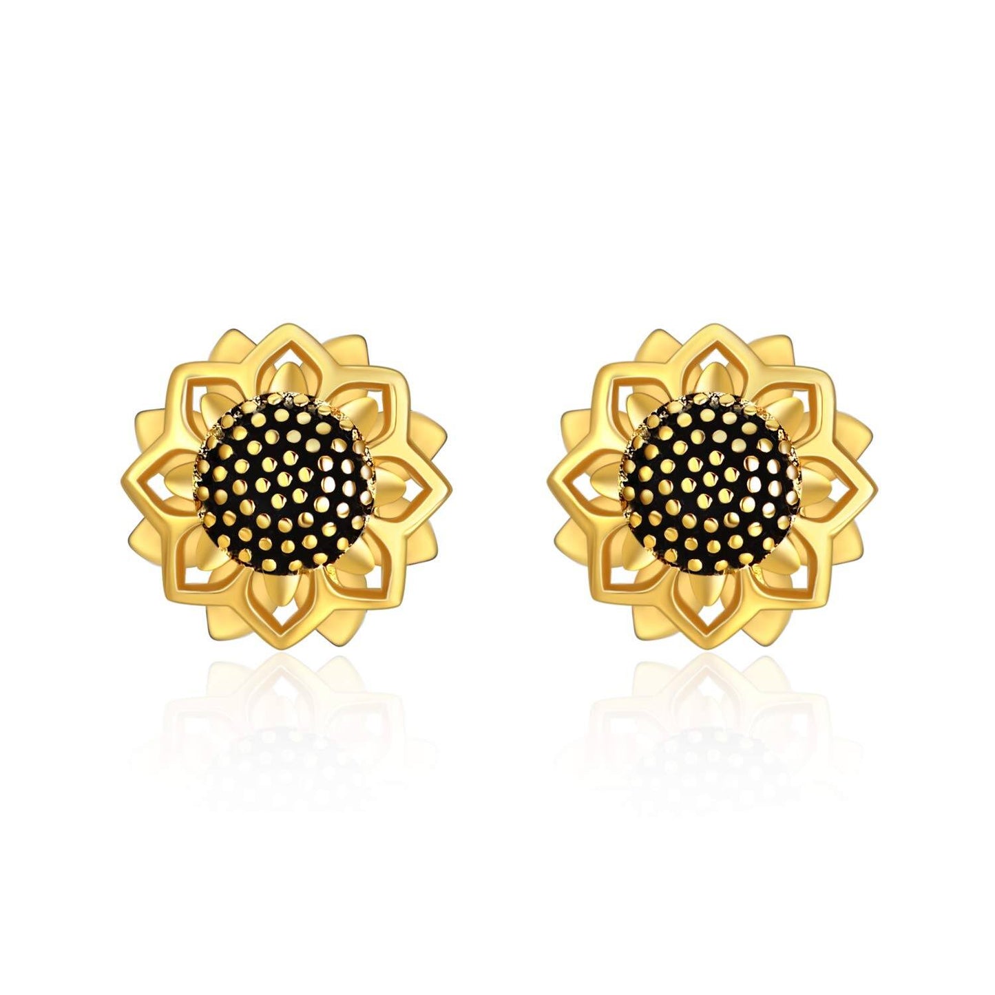 925 Sterling Silver Daisy Sunflower Stud Earrings for Women Birthday Gifts Moonstone Gold Plated Flower Earrings Sunflower Jewelry