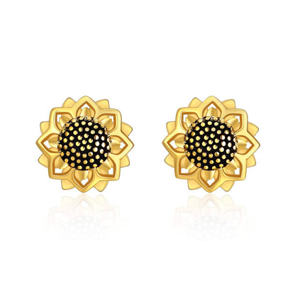 925 Sterling Silver Daisy Sunflower Stud Earrings for Women Birthday Gifts Moonstone Gold Plated Flower Earrings Sunflower Jewelry