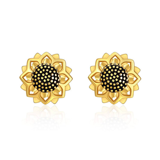 925 Sterling Silver Daisy Sunflower Stud Earrings for Women Birthday Gifts Moonstone Gold Plated Flower Earrings Sunflower Jewelry