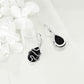 925 Sterling Silver Black Tourmaline Snake Dangle Drop Leverback Earrings Crystal Healing Jewelry Spiritual Protection Gifts for Women