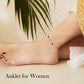 925 Sterling Silver Turquoise Beaded Chain Anklet Bracelet for Women