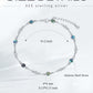 925 Sterling Silver Turquoise Beaded Chain Anklet Bracelet for Women