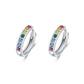 925 Sterling Silver 925 Sterling Silver Cubic Zirconia Austrian Crystals Birthstone Huggie Hoop Earrings