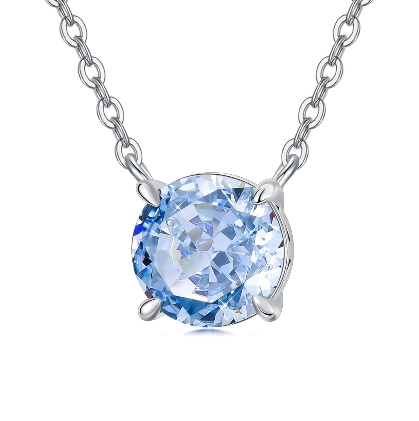 925 Sterling Silver Birthstone Necklace for Women Choker Pendant Jewelry Gift for Her Wife Girlfriend Mom