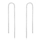 Gold 925 Sterling Silver Threader Chain Dangle Earrings with Long Bar Pendant for Women 925 Gold Plated Minimalist  Idea