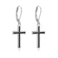 925 Sterling Silver Opal Cross Leverback Dangle Drop Earrings for Women and Men