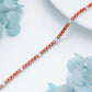 925 Sterling Silver AAAA+ CZ Orange & White Tennis Bracelet
