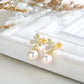 Gold 925 Sterling Silver Dragonfly White Shell Pearl Stud Earrings 6mm AAA Cubic Zirconia Stones Jewelry for Women Girls Gift Boxed