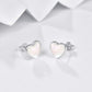 925 Sterling Silver Heart Shape Mother of Pearl Stud Earrings for Women Girls Gifts Jewelry Accessories Hypoallergenic Safe 6MM Size