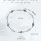 925 Sterling Silver Turquoise Beaded Chain Anklet Bracelet for Women