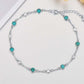 925 Sterling Silver Turquoise Beaded Chain Anklet Bracelet for Women