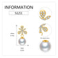Gold 925 Sterling Silver Dragonfly White Shell Pearl Stud Earrings 6mm AAA Cubic Zirconia Stones Jewelry for Women Girls Gift Boxed