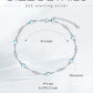 925 Sterling Silver Turquoise Beaded Chain Anklet Bracelet for Women