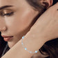 925 Sterling Silver Turquoise Beaded Chain Anklet Bracelet for Women