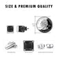 Black 925 Sterling Silver Black CZ Rope Edge Square Stud Earrings 8mm