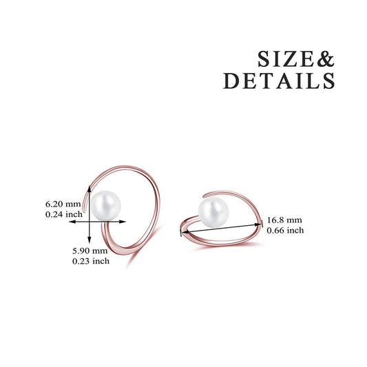 925 Sterling Silver White Freshwater Cultured Pearl Spiral Hoop Earrings for Women