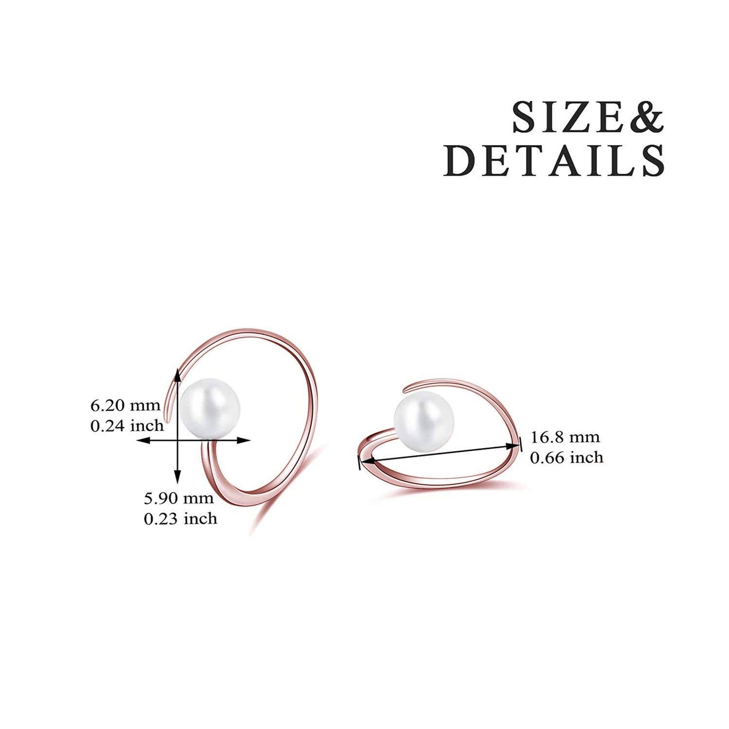 925 Sterling Silver White Freshwater Cultured Pearl Spiral Hoop Earrings for Women