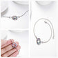 925 Sterling Silver Blue Crystal Circle Chain Bracelet for Women s