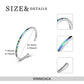 925 Sterling Silver & Abalone Shell Adjustable Cuff Bangle Bracelet with Opal Gemstones