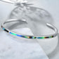 925 Sterling Silver & Abalone Shell Adjustable Cuff Bangle Bracelet with Opal Gemstones
