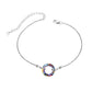 925 Sterling Silver Blue Crystal Circle Chain Bracelet for Women s