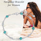 925 Sterling Silver Turquoise Beaded Chain Anklet Bracelet for Women
