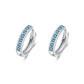 925 Sterling Silver 925 Sterling Silver Cubic Zirconia Austrian Crystals Birthstone Huggie Hoop Earrings