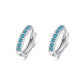 925 Sterling Silver 925 Sterling Silver Cubic Zirconia Austrian Crystals Birthstone Huggie Hoop Earrings