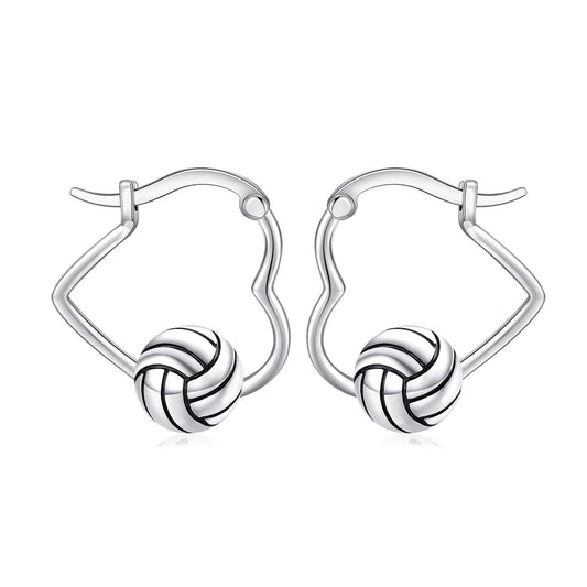 925 Sterling Silver 3D Volleyball Design Huggie Hoop Earrings for Women and Girls Gift Ideas