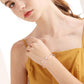 925 Sterling Silver 925 & Rose Gold Freshwater Pearl Bangle Bracelet for Women Bridal Wedding Jewelry for Mom