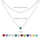 925 Sterling Silver & 12-Month Birthstone Layered Necklace for Women - 13.5+15+2 Extension Chain - Freedom & Happiness Symbol - Elegant Multi-Layer Design for Everyday & Special Occasions (60 chars)