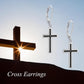925 Sterling Silver Opal Cross Leverback Dangle Drop Earrings for Women and Men